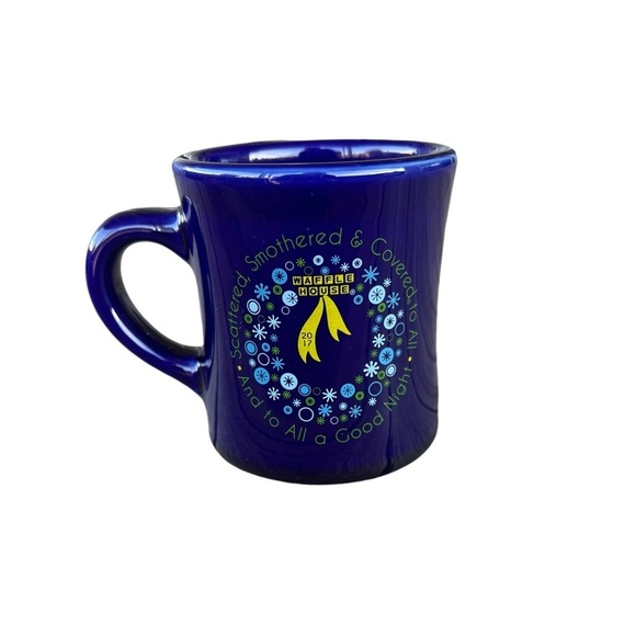 Waffle House Christmas Mug Scattered Smothered Covered 2017 Heavy Diner Mug GUC - Picture 3 of 8